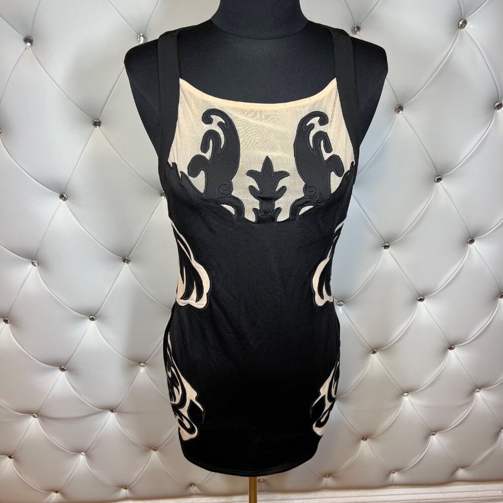 Zio New York Black And Cream Sleeveless Dress